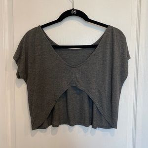 Urban Outfitters Coincidence & Chance Women s Cropped Open back Tee Gray Medium.